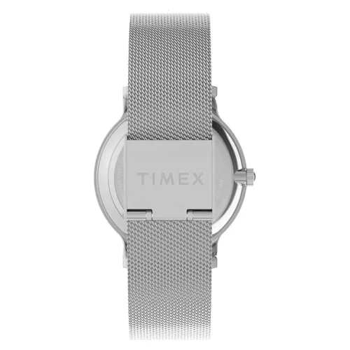 Timex ▫️ Transcend TW2Y10200 - Relógio com bracelete em malha prateada e mostrador prateado para mulher, 34 mm 3