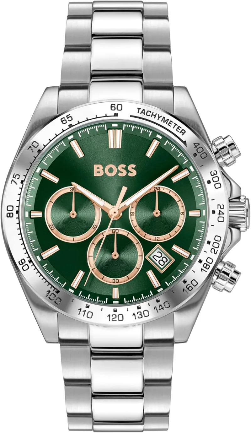 Relógio cronógrafo de quartzo BOSS para homem com bracelete em aço inoxidável