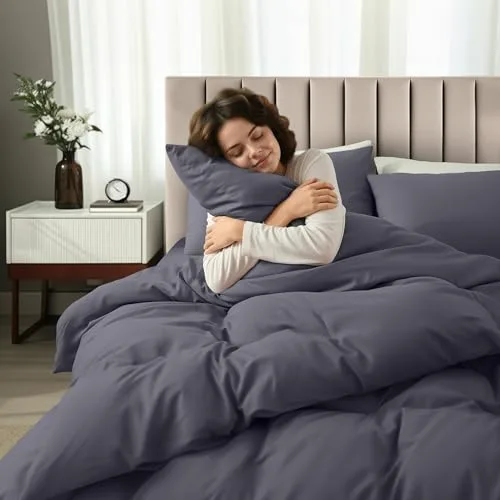 Utopia Bedding ▫️ Capa de edredão King com lençol de baixo ajustável (78 x 80 polegadas) – 2 fronhas King – Conjunto de cama de luxo para todas as estações com capa de edredão com fecho de correr – Sem 2
