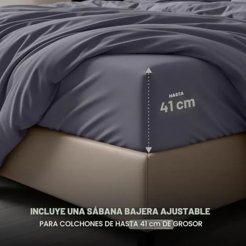 Utopia Bedding ▫️ Capa de edredão King com lençol de baixo ajustável (78 x 80 polegadas) – 2 fronhas King – Conjunto de cama de luxo para todas as estações com capa de edredão com fecho de correr – Sem 5