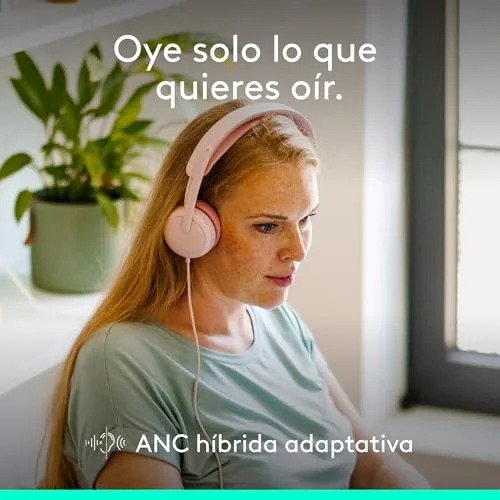 Logitech ▫️ Zone Wired 2: Auscultadores com cancelamento de ruído, rosa 2