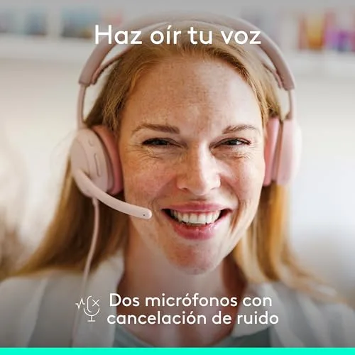 Logitech ▫️ Zone Wired 2: Auscultadores com cancelamento de ruído, rosa 3