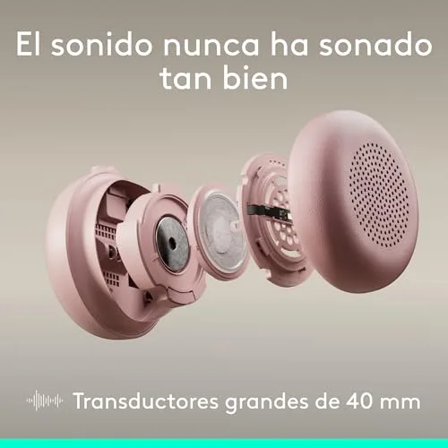 Logitech ▫️ Zone Wired 2: Auscultadores com cancelamento de ruído, rosa 4
