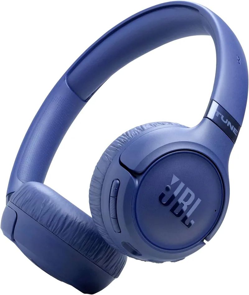 JBL ▫️ Tune 680 NC, Auscultadores supra-auriculares sem fios leves com cancelamento de ruído adaptativo, Bluetooth 6.0 e 76 horas de autonomia, Google Fast Pair, Microsoft Swift Pair, Azul