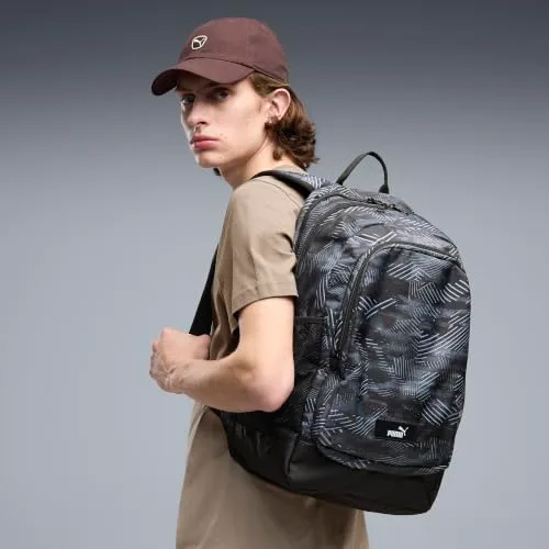 PUMA ▫️ Mochila Academy com estampado integral, 29 l, tamanho único, Flat Medium Gray Camouflage AOP 3