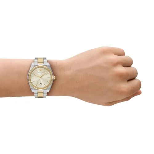 Emporio Armani ▫️ Relógios para homem, movimento cronógrafo de quartzo com três ponteiros e caixa de 41 mm com bracelete em pele ou aço inoxidável 2