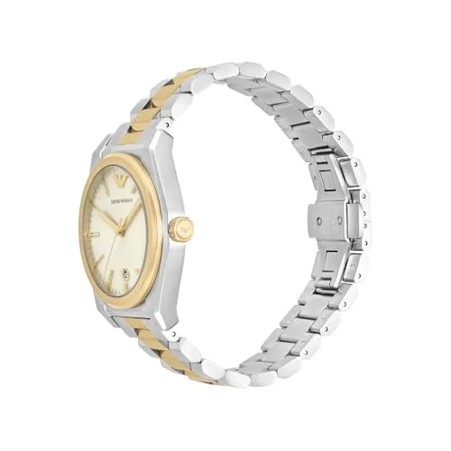 Emporio Armani ▫️ Relógios para homem, movimento cronógrafo de quartzo com três ponteiros e caixa de 41 mm com bracelete em pele ou aço inoxidável 3
