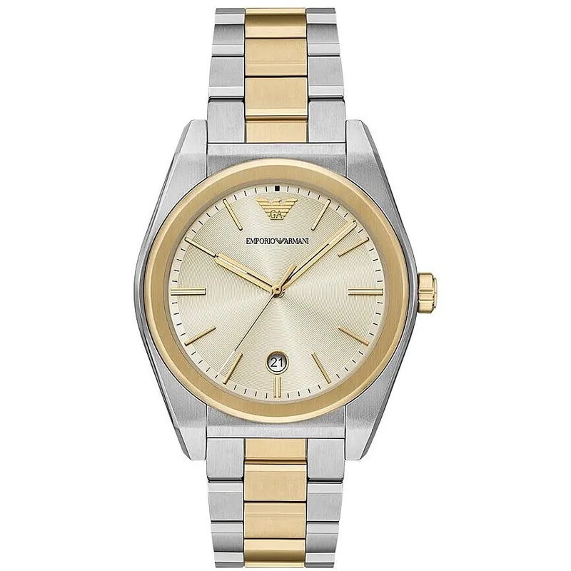 Emporio Armani ▫️ Relógios para homem, movimento cronógrafo de quartzo com três ponteiros e caixa de 41 mm com bracelete em pele ou aço inoxidável 4