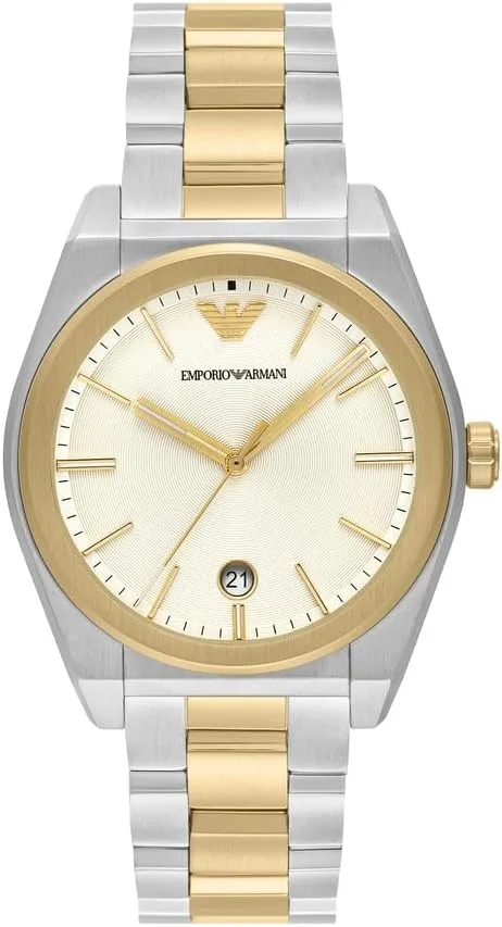 Emporio Armani ▫️ Relógios para homem, movimento cronógrafo de quartzo com três ponteiros e caixa de 41 mm com bracelete em pele ou aço inoxidável