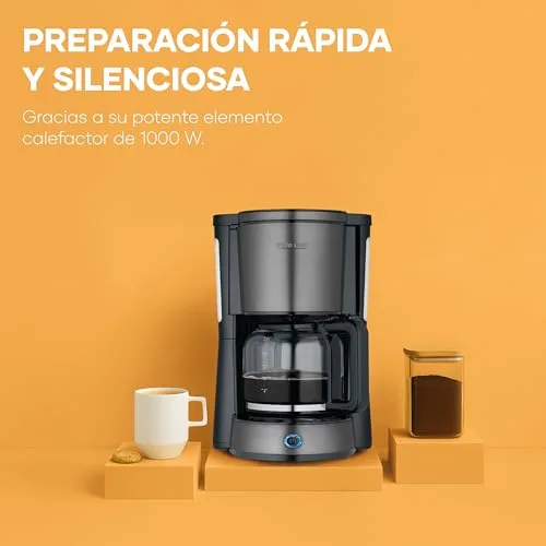 Severin ▫️ Máquina de café por filtragem «TYPE» com jarro de vidro, Inox Escuro-Preto 3