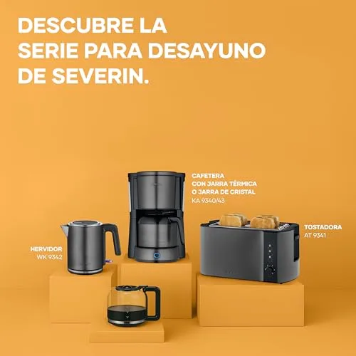 Severin ▫️ Máquina de café por filtragem «TYPE» com jarro de vidro, Inox Escuro-Preto 7