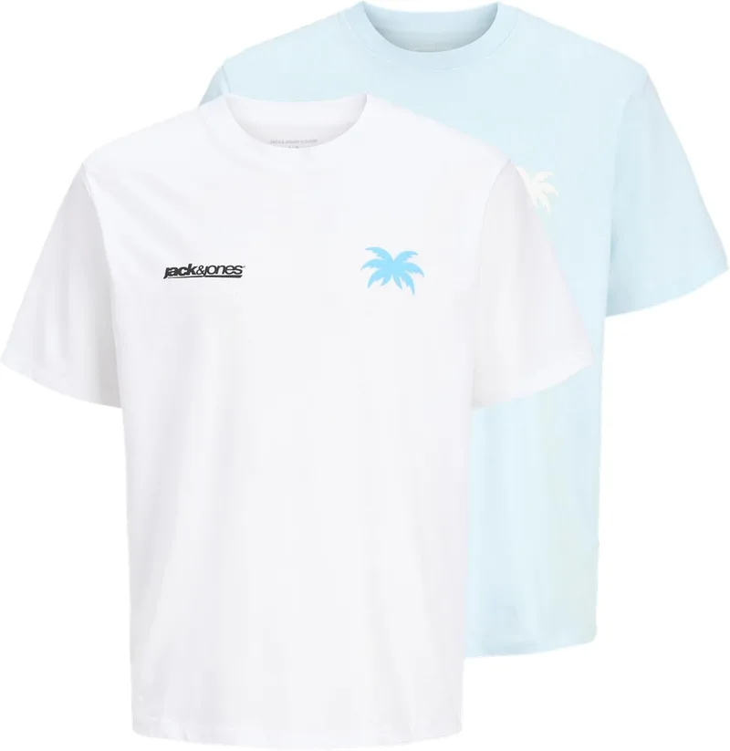 JACK & JONES ▫️ Jcoclub Back Imagery T-shirt SS 2Pk MP Jnr (Conjunto de 2) para Homem