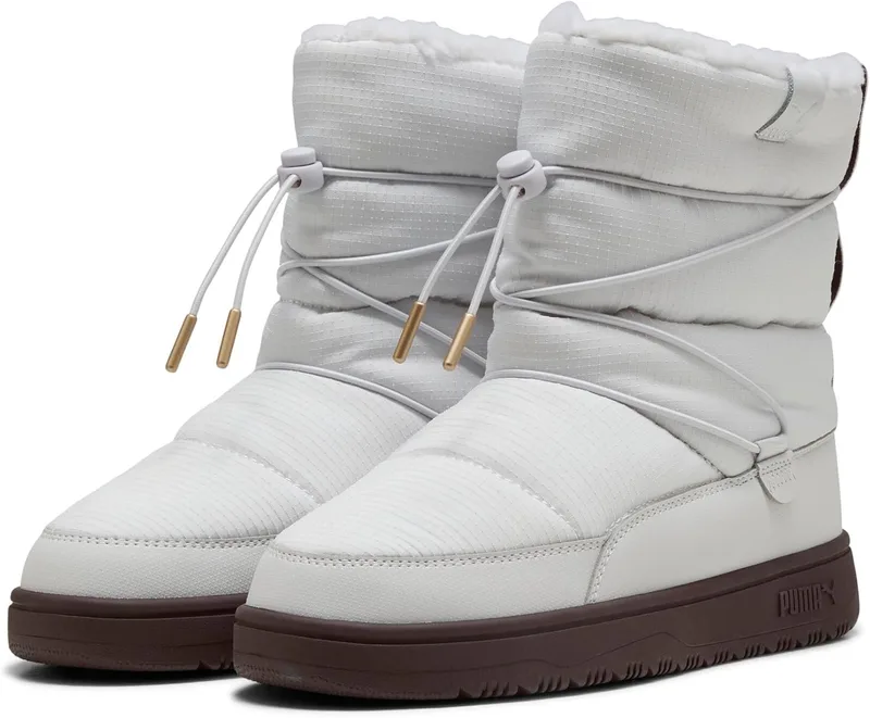 PUMA ▫️ Botas Snowbae para mulher, cor preta e cinzenta esfumada, tamanho 7 (mulher)