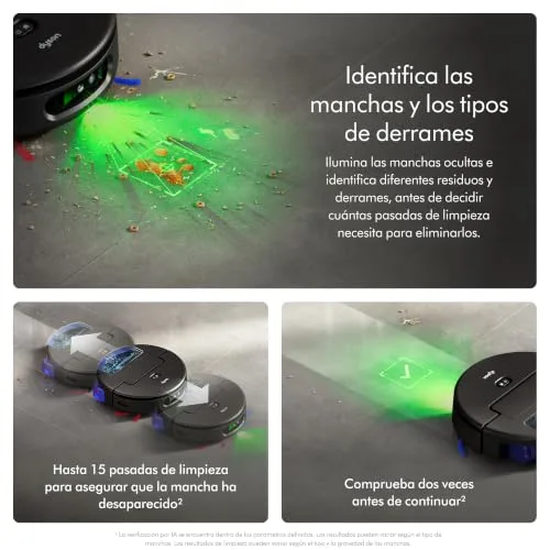 Dyson ▫️ Robô aspirador e esfregador Spot+Scrub™ AI, luz verde para deteção de manchas 3