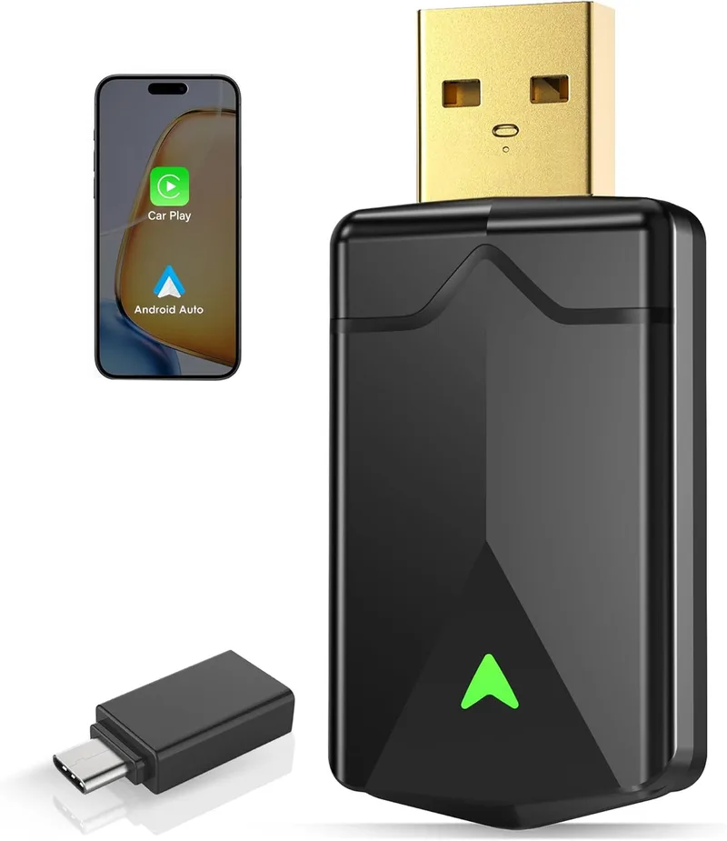 ZOUHOE ▫️ Adaptador sem fios CarPlay - Adaptador sem fios Android Auto, Wi-Fi 5.8GHz Plug & Play, Mini e Estável, iOS 10+/Android 10+, Ligação Automática Rápida para Automóveis a partir de 2016(1 Peça)