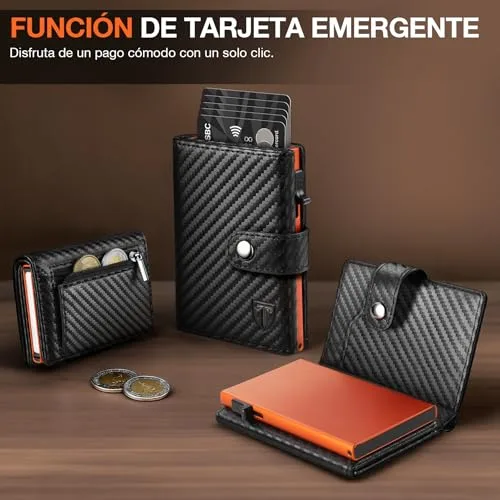 TENBST ▫️ Carteiras para Homem - Porta-cartões para homem com porta-moedas e bloqueio RFID 5