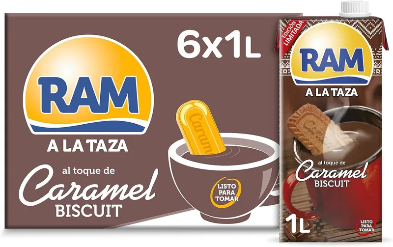 RAM ▫️ Chocolate a la taza com um toque de CARAMEL BISCUIT - Caixa 6x1L