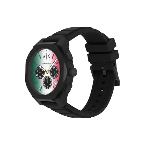 Armani Exchange ▫️ Relógio para homem, movimento cronógrafo de quartzo e caixa de 44 mm com bracelete em poliuretano 3