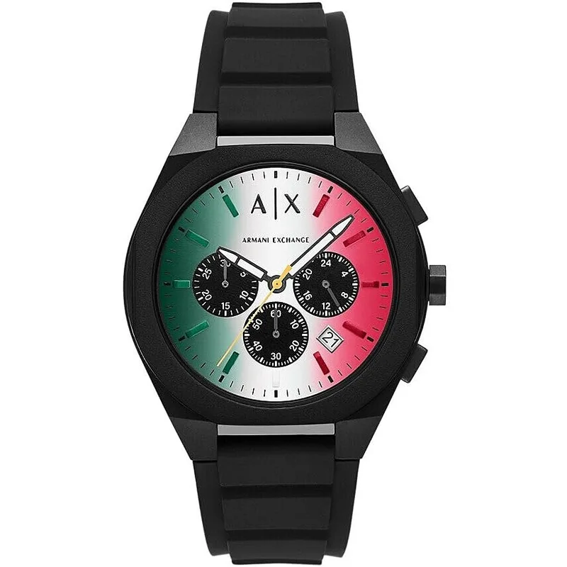 Armani Exchange ▫️ Relógio para homem, movimento cronógrafo de quartzo e caixa de 44 mm com bracelete em poliuretano 4