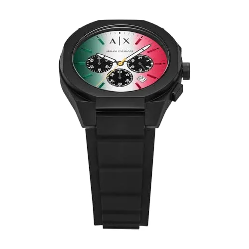 Armani Exchange ▫️ Relógio para homem, movimento cronógrafo de quartzo e caixa de 44 mm com bracelete em poliuretano 5