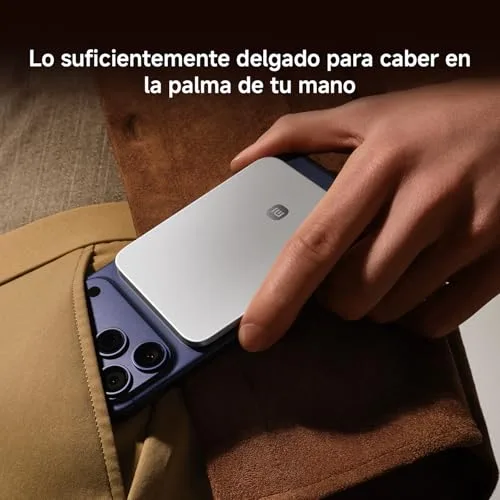 Xiaomi ▫️ Ultrathin Magnetic Power Bank 5000 mAh 15 W, compatível com MagSafe para iPhone – Bateria externa ultrafina e leve com carregamento sem fios, compatível com iPhone 17/16/15/14/13/12, Gletscher Silber 4