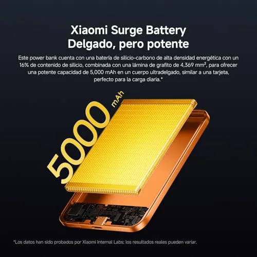 Xiaomi ▫️ Ultrathin Magnetic Power Bank 5000 mAh 15 W, compatível com MagSafe para iPhone – Bateria externa ultrafina e leve com carregamento sem fios, compatível com iPhone 17/16/15/14/13/12, Gletscher Silber 5