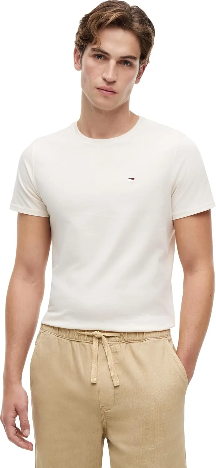Tommy Jeans ▫️ Camiseta de manga curta para homem, de malha, corte justo
