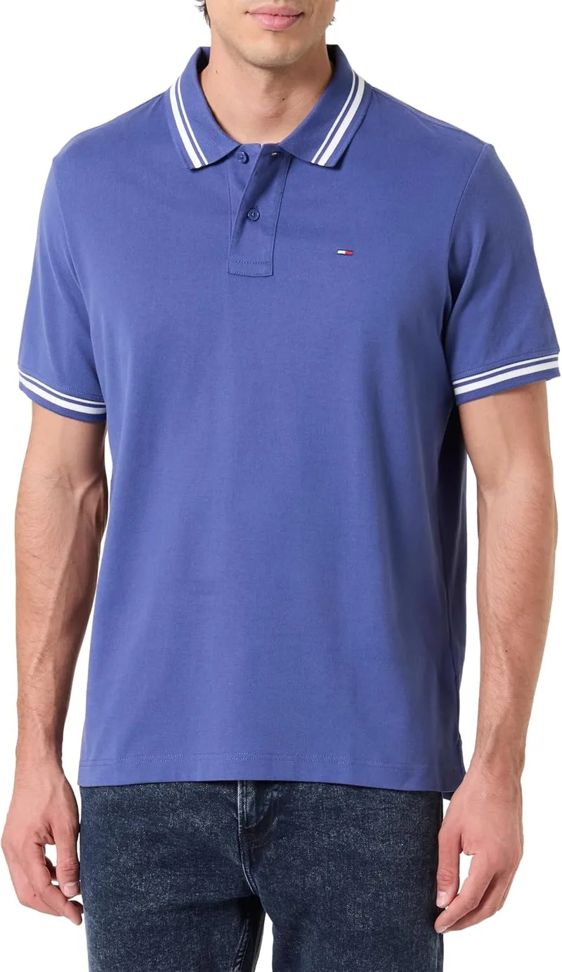 Tommy Jeans ▫️ TJM Reg Tipped Polo Ext Dm0dm22700 Polo de manga curta para homem