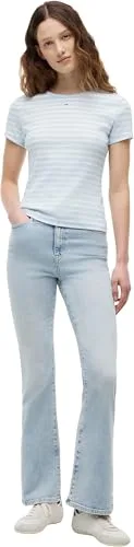 Tommy Jeans ▫️ Camiseta de manga curta para mulher Essential Rib Slim Fit 4