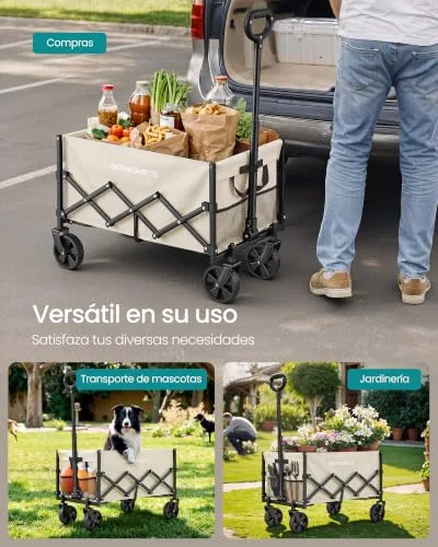SONGMICS ▫️ Carrinho de jardim dobrável capacidade de carga de 120 kg, 90 L 5