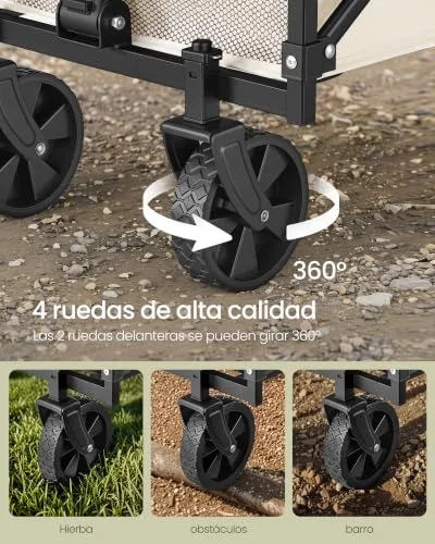 SONGMICS ▫️ Carrinho de jardim dobrável capacidade de carga de 120 kg, 90 L 6