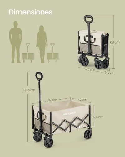 SONGMICS ▫️ Carrinho de jardim dobrável capacidade de carga de 120 kg, 90 L 7