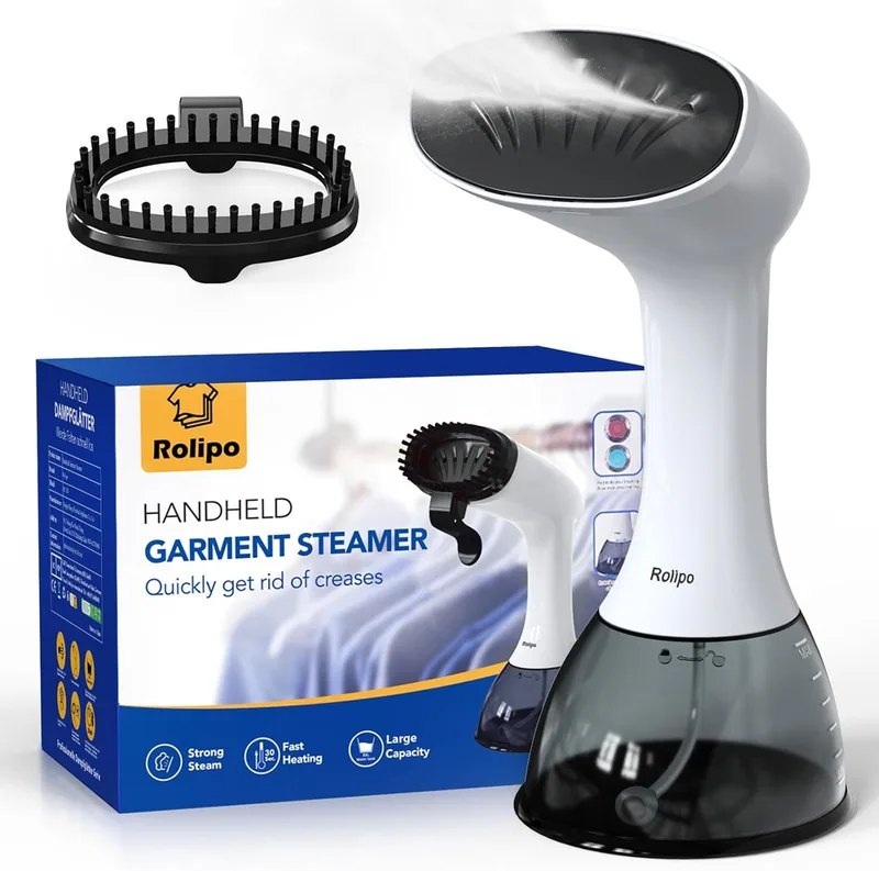 Rolipo ▫️ Ferro a vapor vertical 1640W, 400ML Ferro a vapor Escova de vapor Removedor de vincos a vapor para casa, escritório, viagens