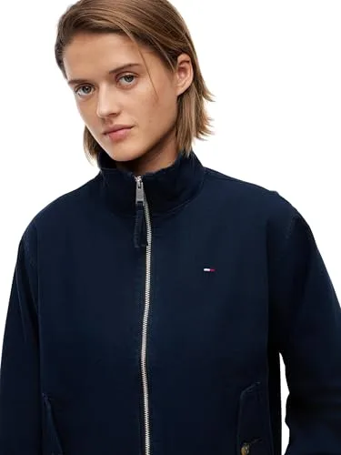 Tommy Jeans ▫️ Casaco de meia-estação para mulher Zip Cotton com fecho de correr 4