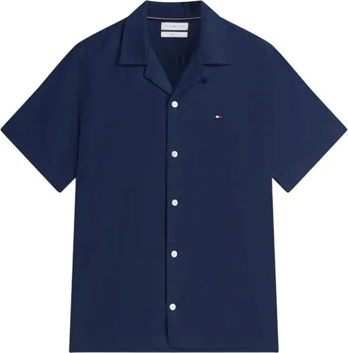 Tommy Hilfiger ▫️ Camisa de manga curta para homem em mistura de linho, cor sólida, SS RF Sht Mw0mw44266 5