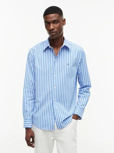 Tommy Hilfiger ▫️ Flex Poplin Seasonal Stripe Sht Mw0mw43315 Camisa de manga comprida para homem 3