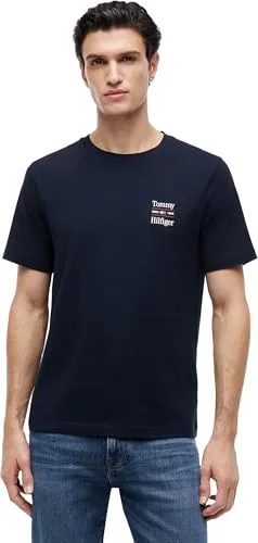 Tommy Hilfiger ▫️ Conjunto de 2 T-shirts com Estampado no Peito, Reg, Mw0mw45091, T-shirt de manga curta para homem 7
