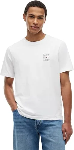 Tommy Hilfiger ▫️ Conjunto de 2 T-shirts com Estampado no Peito, Reg, Mw0mw45091, T-shirt de manga curta para homem 6