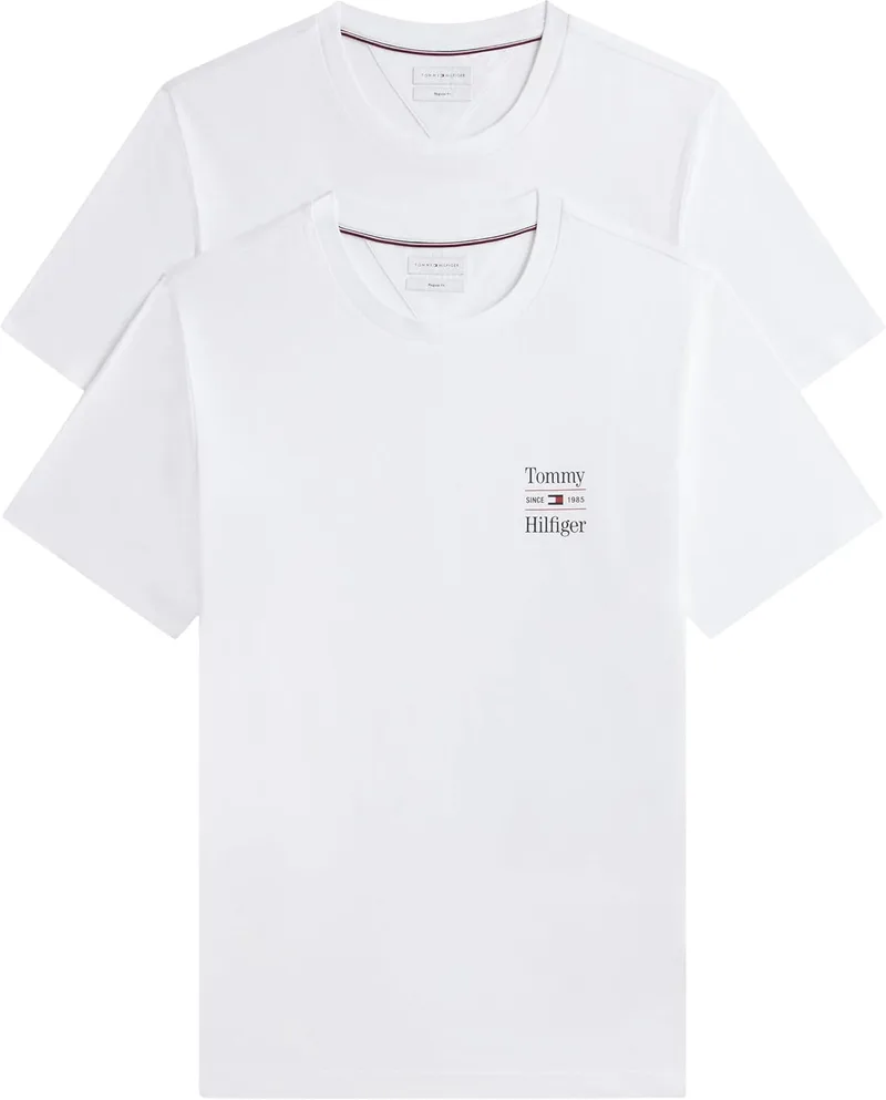 Tommy Hilfiger ▫️ Conjunto de 2 T-shirts com Estampado no Peito, Reg, Mw0mw45091, T-shirt de manga curta para homem