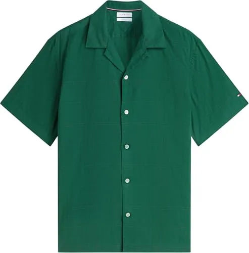 Tommy Hilfiger ▫️ Camisa Open Structure Windowpane Mw0mw43450 de manga comprida para homem (pacote de 1) 5