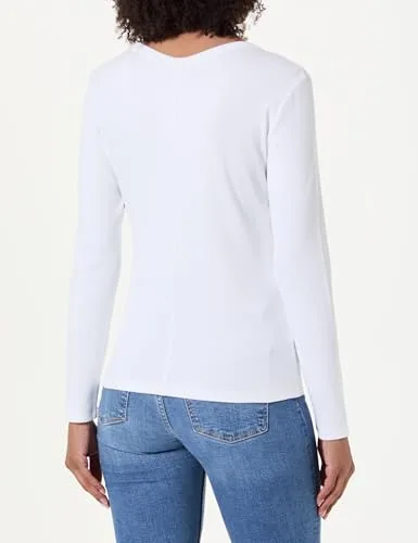 Calvin Klein ▫️ LS Woven Label Baby Rib Button F Lv047g207g Outras blusas para mulher 3