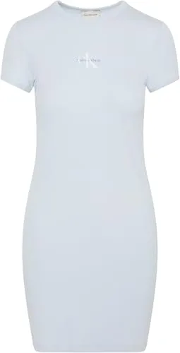 Calvin Klein ▫️ SS Monólogo Baby Rib Mini Vestido Lv047f241g Vestidos para Mulher 5