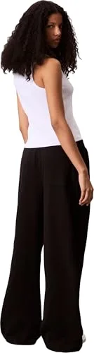 Calvin Klein ▫️ Calças de fato de treino para mulher em French Terry com emblema e logótipo, em algodão, Preto (Black), XXL 2