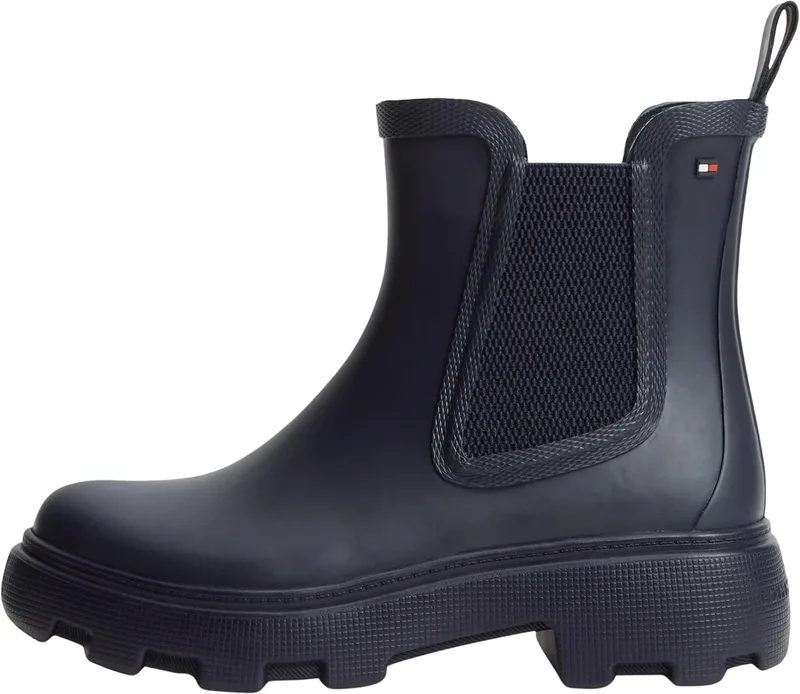 Tommy Hilfiger ▫️ Rubber Flag Cleated Rainboot Fw0fw09387, Botas de chuva para mulher