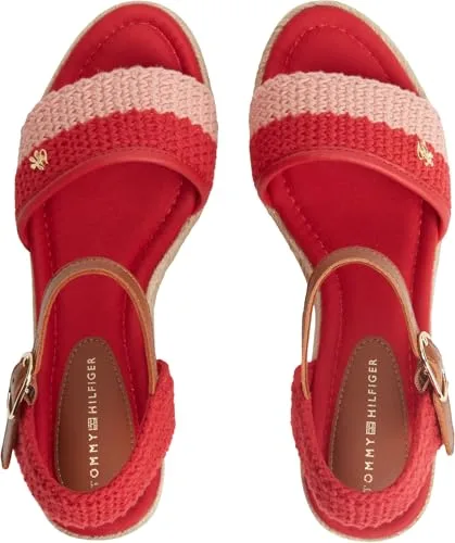 Tommy Hilfiger ▫️ Th Mid Espad Wedge Crochet Fw0fw09516 Sandálias de salto alto para mulher 4