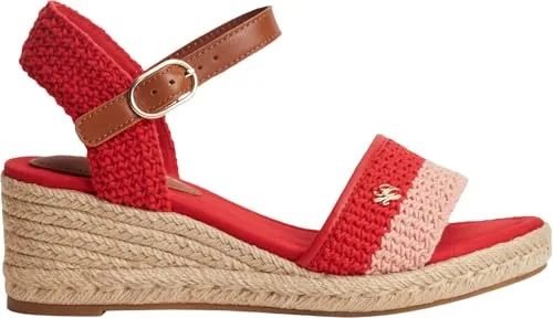 Tommy Hilfiger ▫️ Th Mid Espad Wedge Crochet Fw0fw09516 Sandálias de salto alto para mulher 5