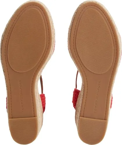 Tommy Hilfiger ▫️ Th Mid Espad Wedge Crochet Fw0fw09516 Sandálias de salto alto para mulher 6