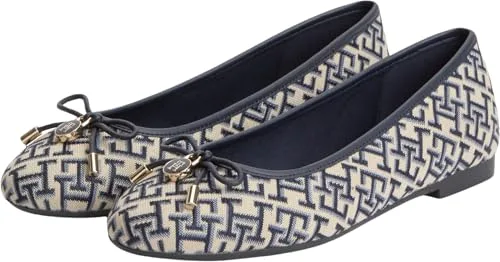 Tommy Hilfiger ▫️ TH Charm Jacquard Ballerina Fw0fw09504, Sabrinas para mulher 3