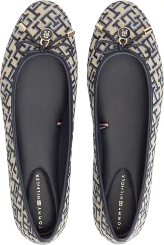 Tommy Hilfiger ▫️ TH Charm Jacquard Ballerina Fw0fw09504, Sabrinas para mulher 4