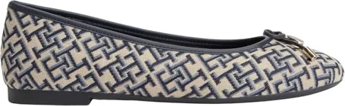 Tommy Hilfiger ▫️ TH Charm Jacquard Ballerina Fw0fw09504, Sabrinas para mulher 5
